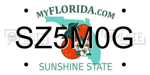 SZ5M0G Florida License Plate