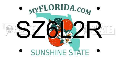 SZ6L2R Florida License Plate