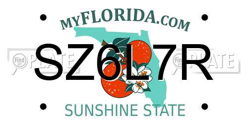 SZ6L7R Florida License Plate