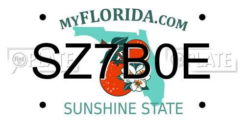 SZ7B0E Florida License Plate