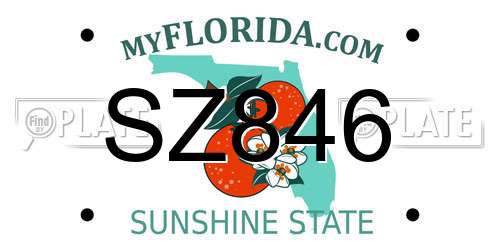 SZ846 Florida License Plate