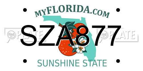 SZA877 Florida License Plate