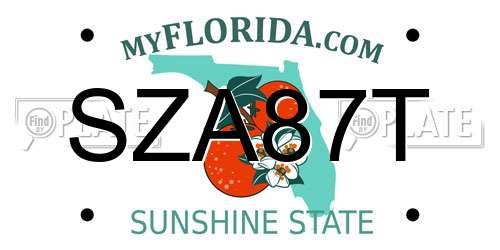 SZA87T Florida License Plate