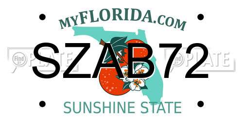 SZAB72 Florida License Plate