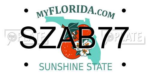 SZAB77 Florida License Plate