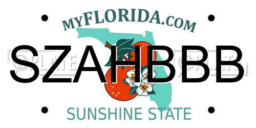 SZAHBBB Florida License Plate