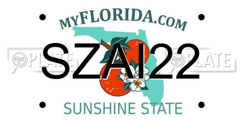 SZAI22 Florida License Plate