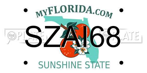 SZAI68 Florida License Plate