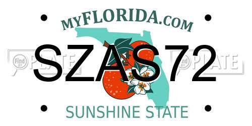 SZAS72 Florida License Plate
