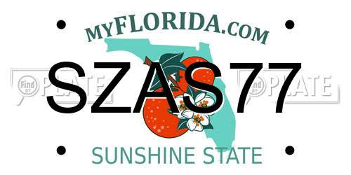 SZAS77 Florida License Plate