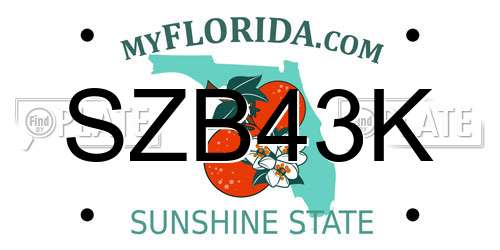 SZB43K Florida License Plate