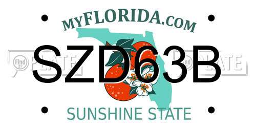 SZD63B Florida License Plate