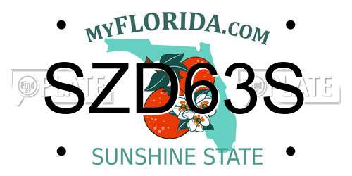 SZD63S Florida License Plate
