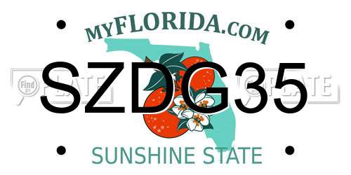 SZDG35 Florida License Plate
