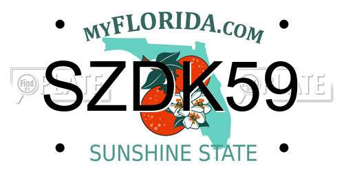 SZDK59 Florida License Plate