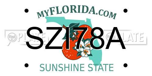 SZI78A Florida License Plate