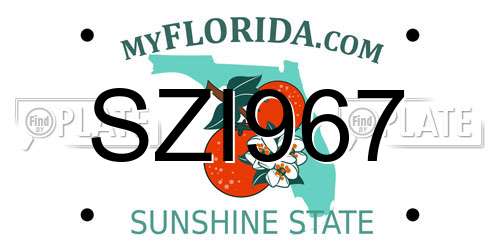 SZI967 Florida License Plate