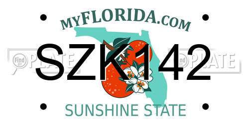 SZK142 Florida License Plate