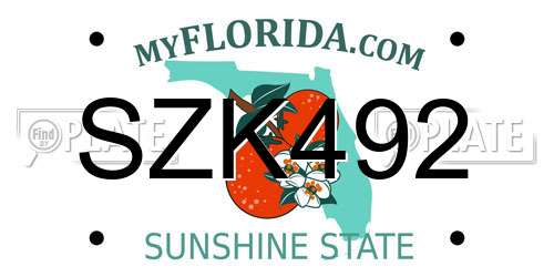 SZK492 Florida License Plate