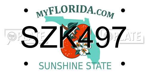 SZK497 Florida License Plate