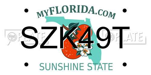 SZK49T Florida License Plate