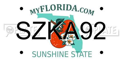 SZKA92 Florida License Plate