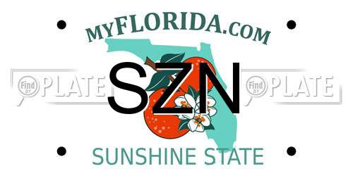 SZN Florida License Plate