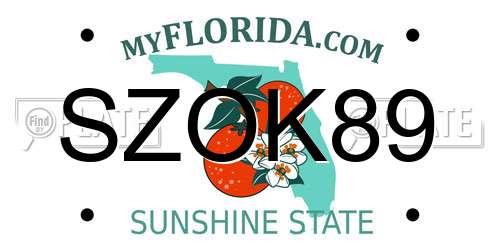 SZOK89 Florida License Plate
