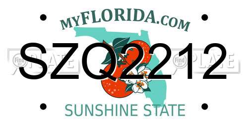 SZQ2212 Florida License Plate