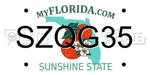 SZQG35 Florida License Plate