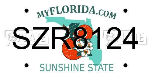 SZR8124 Florida License Plate