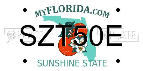 SZT50E Florida License Plate