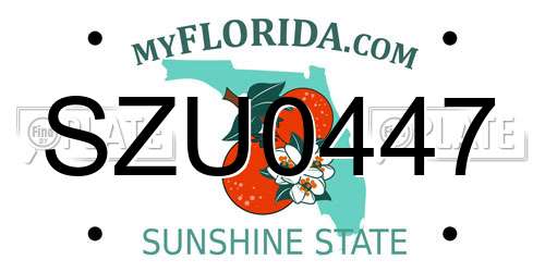 SZU0447 Florida License Plate