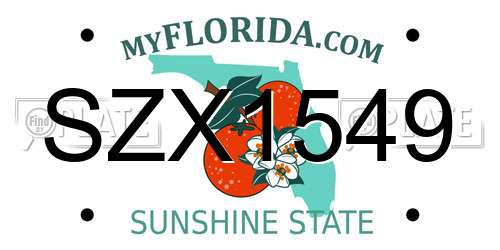 SZX1549 Florida License Plate