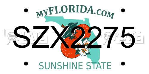 SZX2275 Florida License Plate