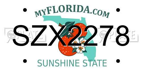 SZX2278 Florida License Plate