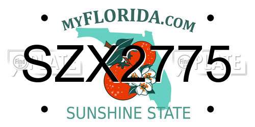 SZX2775 Florida License Plate