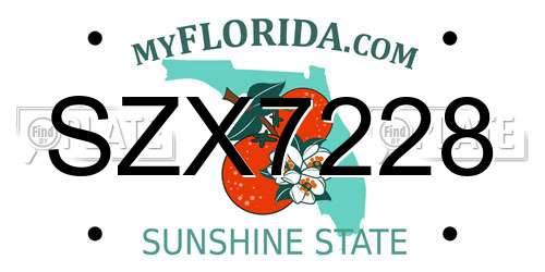SZX7228 Florida License Plate