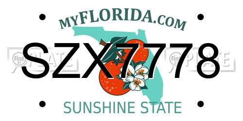SZX7778 Florida License Plate