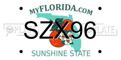 SZX96 Florida License Plate