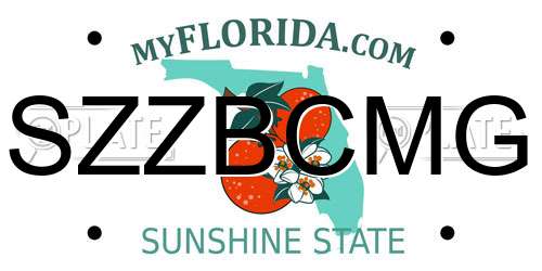 SZZBCMG Florida License Plate