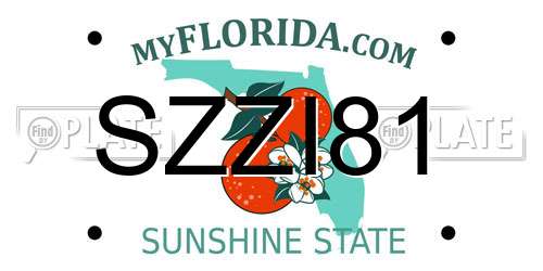 SZZI81 Florida License Plate