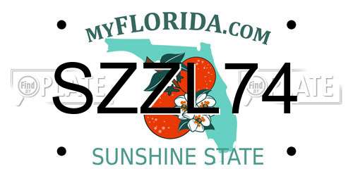 SZZL74 Florida License Plate