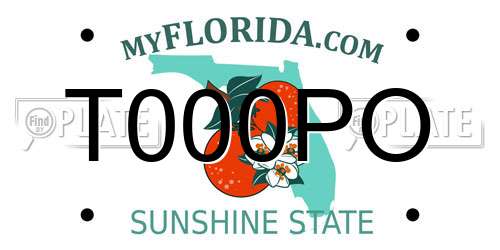 T000PO Florida License Plate