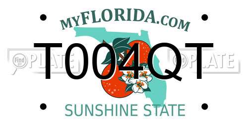 T004QT Florida License Plate
