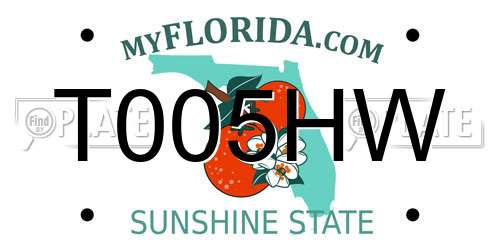 T005HW Florida License Plate