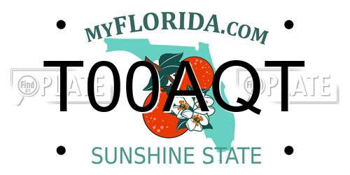 T00AQT Florida License Plate