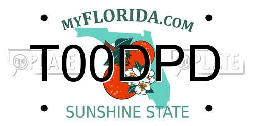 T00DPD Florida License Plate