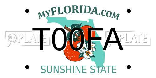 T00FA Florida License Plate