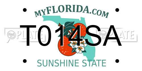 T014SA Florida License Plate